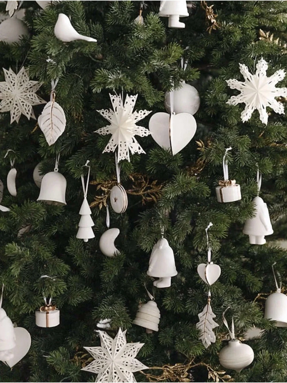Crate and Barrel Ceramic Elm Leaf Christmas Ornament